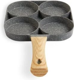 Magnani - Eierpan - 4 Bakplaten Van ⌀ 8 Cm - Voor Gas- En Elektrische Kookplaten - Aluminium - Houten Handvat - 38 X 18.7 X 2 Cm -Eersteklas Kookgereiwinkel 1109x1200 4