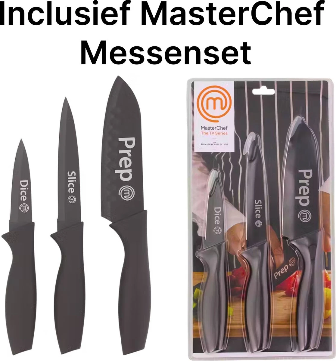 Masterchef Koekenpannen | 3-Delige Koekenpannenset | Inclusief 3 Inclusief Signature Collection Masterchef Messen | Ø 20, 24 En 28 Cm | Geschikt Voor Verschillende Warmtebronnen | Inductie, Elektrisch, Gas En Keramisch Pannenset | Vrij Van PFOA 4 Masterchef Koekenpannen | 3-Delige Koekenpannenset | Inclusief 3 Inclusief Signature Collection Masterchef Messen | Ø 20, 24 En 28 Cm | Geschikt Voor Verschillende Warmtebronnen | Inductie, Elektrisch, Gas En Keramisch Pannenset | Vrij Van PFOA - Afbeelding 2