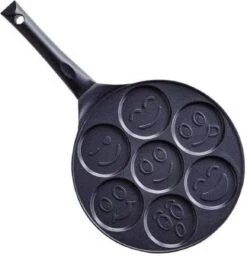 Royal Swiss Crêpemaker - Pancake Pannenkoeken 7 Kop - Marmeren Anti Aanbaklaag Met Smiley