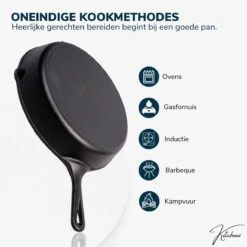 Gietijzeren Pan - Skillet - Koekenpan - BBQ - Koekenpan Inductie - ø32cm - 3.1 KG - Geschikt Voor Alle Warmtebronnen - Inclusief Gratis E-Book 13 Gietijzeren Pan - Skillet - Koekenpan - BBQ - Koekenpan Inductie - ø32cm - 3.1 KG - Geschikt Voor Alle Warmtebronnen - Inclusief Gratis E-Book -Eersteklas Kookgereiwinkel 1198x1200 8