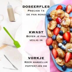 IRONO Poffertjespan Set - Incl. Doseerfles, Kwast En Vork - Poffertjespan Inductie En Electrisch - Poffertjesmaker 19 Poffertjes - Poffertjes Maken - Spuitfles - Cadeau Voor Mannen En Vrouwen -Eersteklas Kookgereiwinkel 1199x1200 4