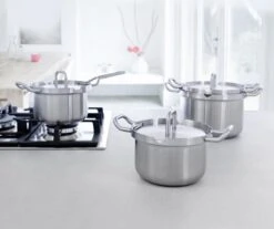 BK Q-linair Master RVS Pannenset - 5-delig - Veilig Afgietsysteem -Eersteklas Kookgereiwinkel 1200x1008