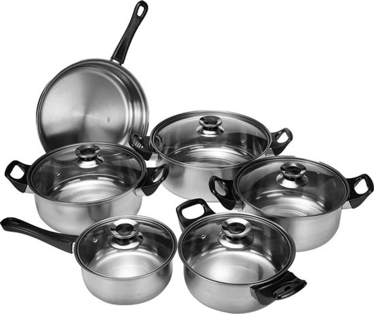 KitchenPrince 12-Delige Pannenset RVS - Pottenset - Kookpannen - Koekenpan - Steelpan - Bakpan - PFAS-Vrij - Pannenset - Pannenset Inductie - Antiaanbaklaag - Koekenpannenset 8 KitchenPrince 12-Delige Pannenset RVS - Pottenset - Kookpannen - Koekenpan - Steelpan - Bakpan - PFAS-Vrij - Pannenset - Pannenset Inductie - Antiaanbaklaag - Koekenpannenset - Afbeelding 6