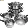 KitchenPrince 12-Delige Pannenset RVS - Pottenset - Kookpannen - Koekenpan - Steelpan - Bakpan - PFAS-Vrij - Pannenset - Pannenset Inductie - Antiaanbaklaag - Koekenpannenset -Eersteklas Kookgereiwinkel 1200x1015 2