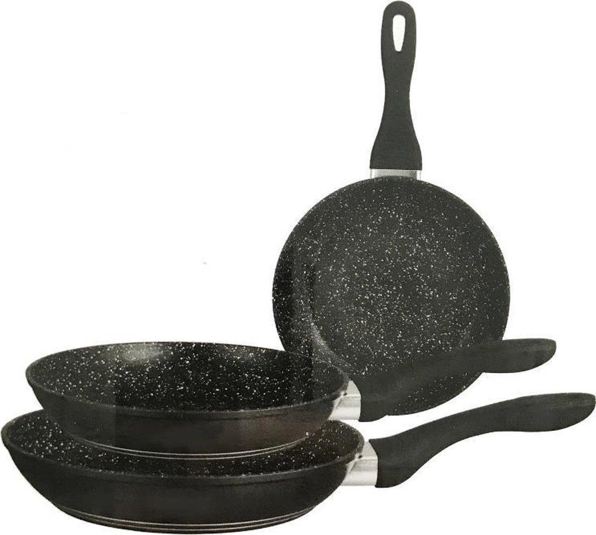 Merkloos Inductie Koekenpannenset - 3 Delig - Keramisch 3 Merkloos Inductie Koekenpannenset - 3 Delig - Keramisch