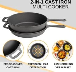 Nuovva 2-in-1 Gietijzeren Steelpan En Braadpan Of Grillplaat Met Dubbel Functie Koekenpan Deksel - 3 Liter - 26cm 10 Nuovva 2-in-1 Gietijzeren Steelpan En Braadpan Of Grillplaat Met Dubbel Functie Koekenpan Deksel - 3 Liter - 26cm -Eersteklas Kookgereiwinkel 1200x1134 1