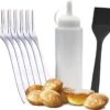 Ocina Poffertjespan Accessoires Set - Doseerfles - Poffertjes Spuitfles - 6x Poffertjes Vork - Kwast - Siliconen Kwast - Bakkwast - Gratis Poffertjes E-Book -Eersteklas Kookgereiwinkel 1200x1148