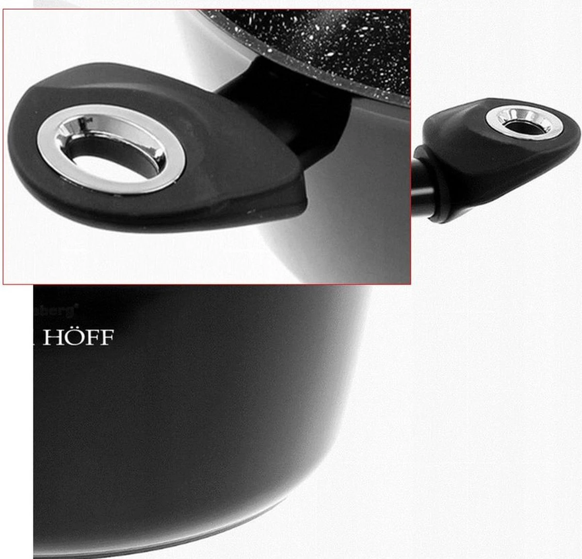 Pannenset - Kookpan - Inductie - 15 Delig Marmeren Coating - Zwart 6 Pannenset - Kookpan - Inductie - 15 Delig Marmeren Coating - Zwart - Afbeelding 4