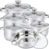 Herzberg Pannenset – 12-Delig – Voor Inductie En Gas – Vaatwasser Bestendig – RVS Met Glazen Deksels -Eersteklas Kookgereiwinkel 1200x1169