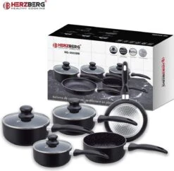 Herzberg HG-5003BK: 8 Pieces Marble Cookware Set - Black 10 Herzberg HG-5003BK: 8 Pieces Marble Cookware Set - Black -Eersteklas Kookgereiwinkel 1200x1175 1