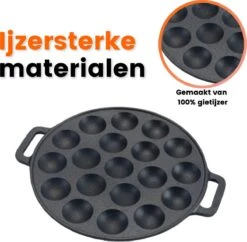Poffertjespan - Gietijzer - Ø 24 Cm - Poffertjesmaker - 19 Poffertjes - Poffertjespan Inductie 12 Poffertjespan - Gietijzer - Ø 24 Cm - Poffertjesmaker - 19 Poffertjes - Poffertjespan Inductie -Eersteklas Kookgereiwinkel 1200x1177 1