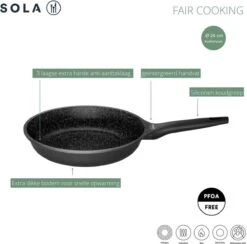 Sola - Fair Cooking Zwart/wit Greblon Anti Aanbaklaag -Eersteklas Kookgereiwinkel 1200x1184