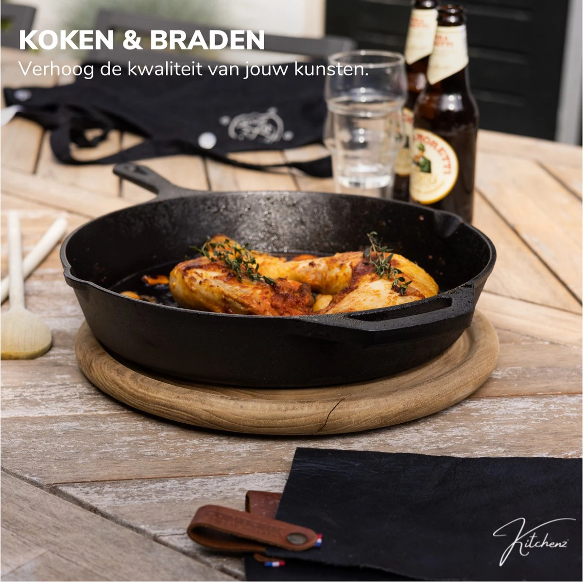 Gietijzeren Pan - Skillet - Koekenpan - BBQ - Koekenpan Inductie - ø32cm - 3.1 KG - Geschikt Voor Alle Warmtebronnen - Inclusief Gratis E-Book 8 Gietijzeren Pan - Skillet - Koekenpan - BBQ - Koekenpan Inductie - ø32cm - 3.1 KG - Geschikt Voor Alle Warmtebronnen - Inclusief Gratis E-Book - Afbeelding 6