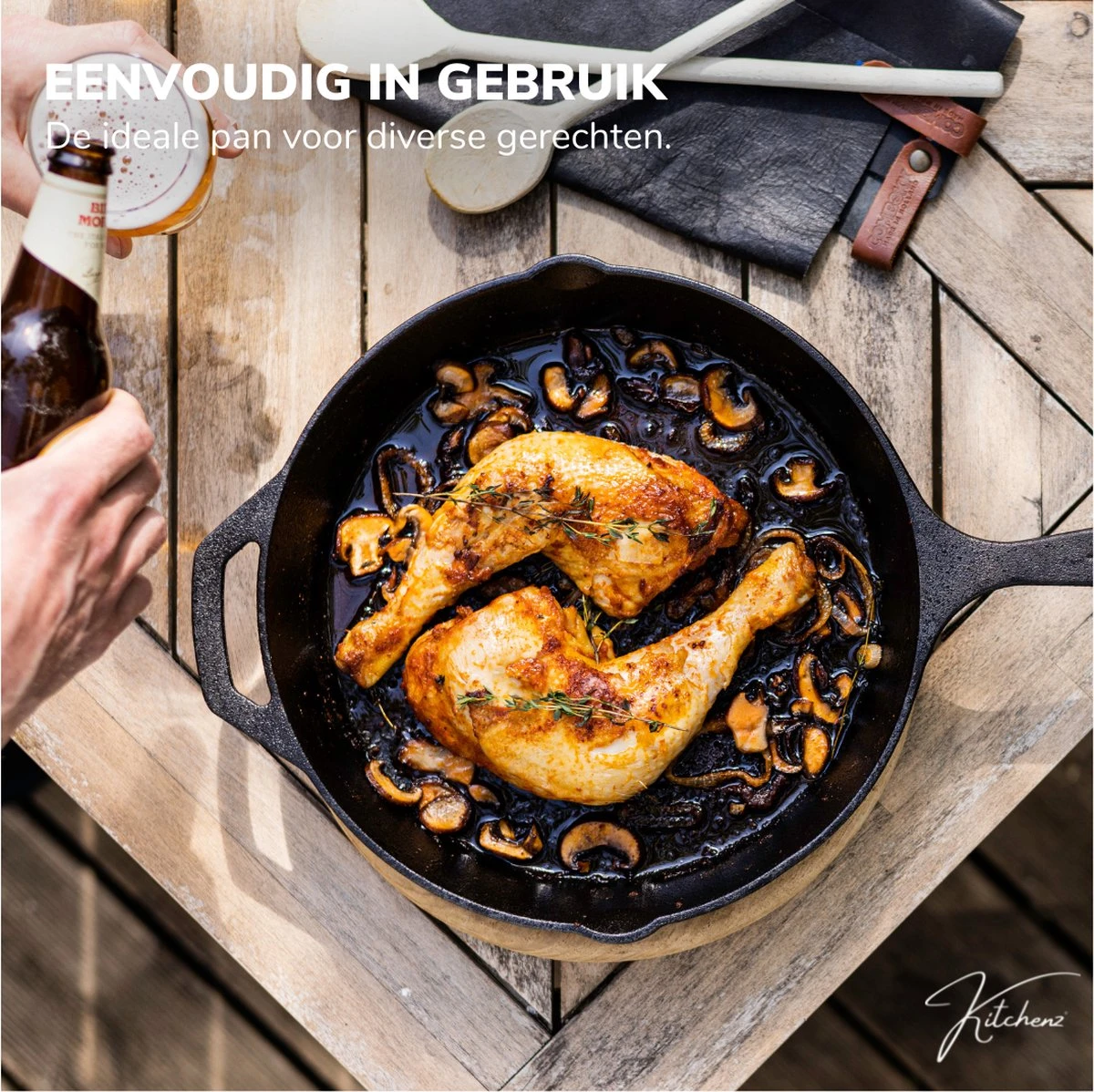 Gietijzeren Pan - Skillet - Koekenpan - BBQ - Koekenpan Inductie - ø32cm - 3.1 KG - Geschikt Voor Alle Warmtebronnen - Inclusief Gratis E-Book 10 Gietijzeren Pan - Skillet - Koekenpan - BBQ - Koekenpan Inductie - ø32cm - 3.1 KG - Geschikt Voor Alle Warmtebronnen - Inclusief Gratis E-Book - Afbeelding 8