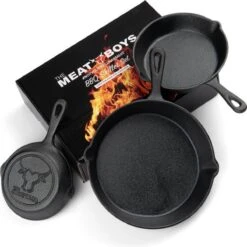 Gietijzeren Pannenset - Cast Iron Skillets - BBQ Skilletset 8 Gietijzeren Pannenset - Cast Iron Skillets - BBQ Skilletset -Eersteklas Kookgereiwinkel 1200x1198
