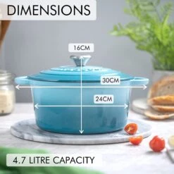 Nuovva Gietijzeren Braadpan Antiaanbaklaag Met Deksel - Sudderpan Blauw - Rond - Ø24 Cm - 4,7 Liter - 100% PFAS & PFOA Vrij - Geschikt Voor Alle Warmtebronnen - Elektrisch - Gas - Halogeen - Inductie – Keramisch 11 Nuovva Gietijzeren Braadpan Antiaanbaklaag Met Deksel - Sudderpan Blauw - Rond - Ø24 Cm - 4,7 Liter - 100% PFAS & PFOA Vrij - Geschikt Voor Alle Warmtebronnen - Elektrisch - Gas - Halogeen - Inductie – Keramisch -Eersteklas Kookgereiwinkel 1200x1200 1001