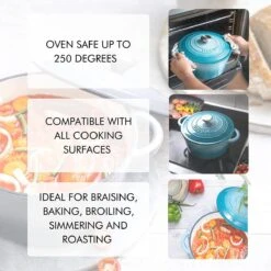 Nuovva Gietijzeren Braadpan Antiaanbaklaag Met Deksel - Sudderpan Blauw - Rond - Ø24 Cm - 4,7 Liter - 100% PFAS & PFOA Vrij - Geschikt Voor Alle Warmtebronnen - Elektrisch - Gas - Halogeen - Inductie – Keramisch 13 Nuovva Gietijzeren Braadpan Antiaanbaklaag Met Deksel - Sudderpan Blauw - Rond - Ø24 Cm - 4,7 Liter - 100% PFAS & PFOA Vrij - Geschikt Voor Alle Warmtebronnen - Elektrisch - Gas - Halogeen - Inductie – Keramisch -Eersteklas Kookgereiwinkel 1200x1200 1002