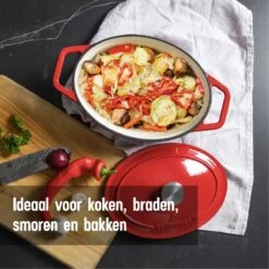 Daumonet Bocuse Rouge Gietijzeren Braadpan - Sudderpan Kersen Rood - Ovaal - Ø 29 Cm - 3 Liter - PFAS & PFOA Vrij - Emaille - Geschikt Voor Alle Warmtebronnen - Elektrisch - Gas - Halogeen - Inductie - Keramisch - Vaatwasserbestendig 15 Daumonet Bocuse Rouge Gietijzeren Braadpan - Sudderpan Kersen Rood - Ovaal - Ø 29 Cm - 3 Liter - PFAS & PFOA Vrij - Emaille - Geschikt Voor Alle Warmtebronnen - Elektrisch - Gas - Halogeen - Inductie - Keramisch - Vaatwasserbestendig -Eersteklas Kookgereiwinkel 1200x1200 1047