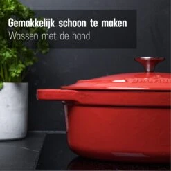Daumonet Bocuse Rouge Gietijzeren Braadpan - Sudderpan Kersen Rood - Ovaal - Ø 29 Cm - 3 Liter - PFAS & PFOA Vrij - Emaille - Geschikt Voor Alle Warmtebronnen - Elektrisch - Gas - Halogeen - Inductie - Keramisch - Vaatwasserbestendig 16 Daumonet Bocuse Rouge Gietijzeren Braadpan - Sudderpan Kersen Rood - Ovaal - Ø 29 Cm - 3 Liter - PFAS & PFOA Vrij - Emaille - Geschikt Voor Alle Warmtebronnen - Elektrisch - Gas - Halogeen - Inductie - Keramisch - Vaatwasserbestendig -Eersteklas Kookgereiwinkel 1200x1200 1048