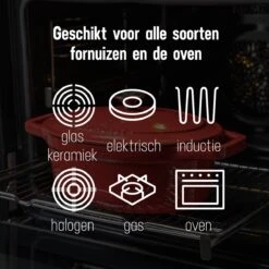 Daumonet Bocuse Rouge Gietijzeren Braadpan - Sudderpan Kersen Rood - Ovaal - Ø 29 Cm - 3 Liter - PFAS & PFOA Vrij - Emaille - Geschikt Voor Alle Warmtebronnen - Elektrisch - Gas - Halogeen - Inductie - Keramisch - Vaatwasserbestendig 19 Daumonet Bocuse Rouge Gietijzeren Braadpan - Sudderpan Kersen Rood - Ovaal - Ø 29 Cm - 3 Liter - PFAS & PFOA Vrij - Emaille - Geschikt Voor Alle Warmtebronnen - Elektrisch - Gas - Halogeen - Inductie - Keramisch - Vaatwasserbestendig -Eersteklas Kookgereiwinkel 1200x1200 1050