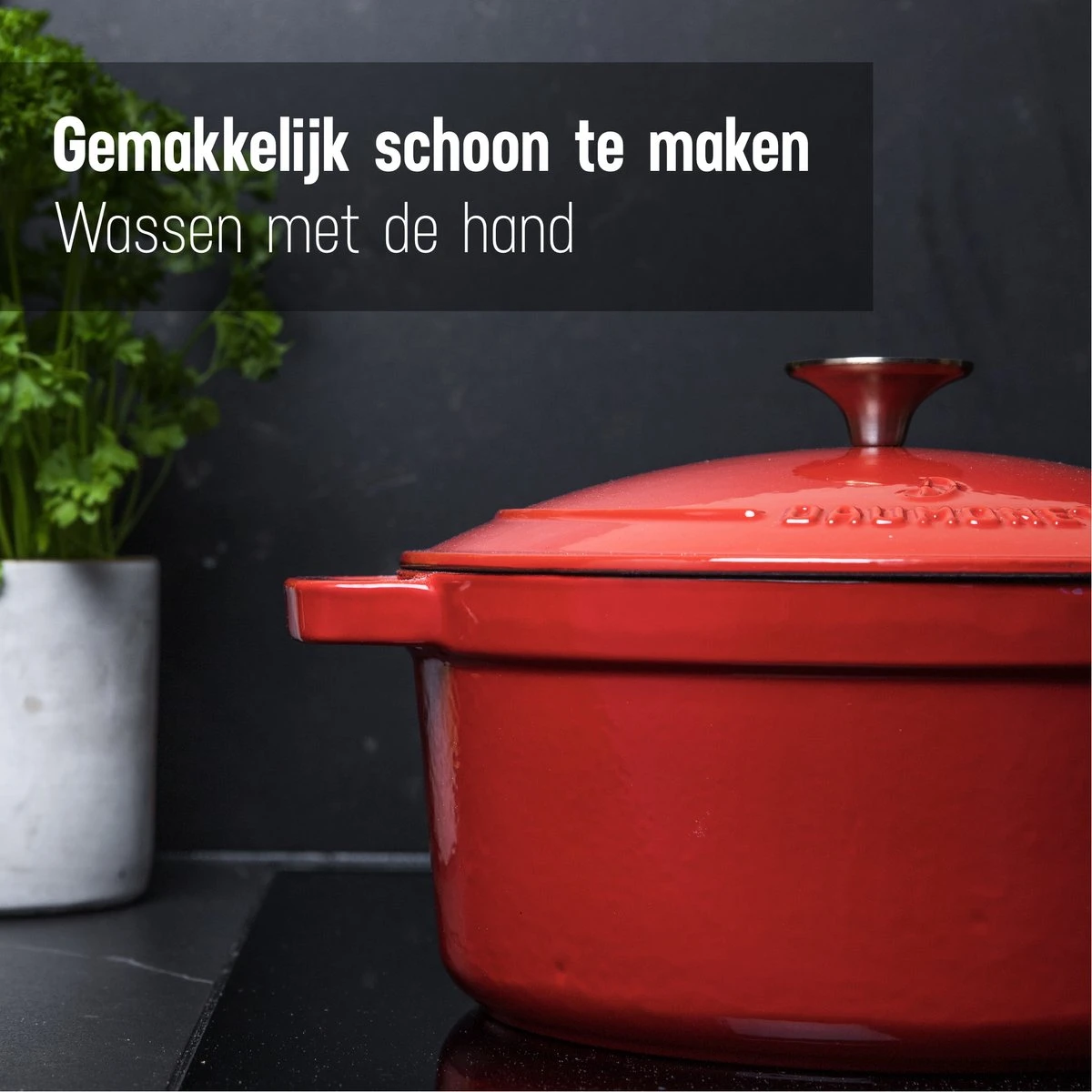 Daumonet Carême Rouge Gietijzeren Braadpan - Sudderpan Kersen Rood - Rond - Ø26 Cm - 4,4 Liter - PFAS & PFOA Vrij - Emaille - Geschikt Voor Alle Warmtebronnen - Elektrisch - Gas - Halogeen - Inductie - Keramisch - Vaatwasserbestendig 7 Daumonet Carême Rouge Gietijzeren Braadpan - Sudderpan Kersen Rood - Rond - Ø26 Cm - 4,4 Liter - PFAS & PFOA Vrij - Emaille - Geschikt Voor Alle Warmtebronnen - Elektrisch - Gas - Halogeen - Inductie - Keramisch - Vaatwasserbestendig - Afbeelding 5