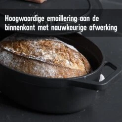 Gietijzeren Braadpan - Sudderpan Zwart Van Daumonet - Ovaal - Ø 29 Cm - 3 Liter - 100% PFAS & PFOA Vrij - Emaille - Geschikt Voor Alle Warmtebronnen - Elektrisch - Gas - Halogeen - Inductie - Keramisch - Vaatwasserbestendig 21 Gietijzeren Braadpan - Sudderpan Zwart Van Daumonet - Ovaal - Ø 29 Cm - 3 Liter - 100% PFAS & PFOA Vrij - Emaille - Geschikt Voor Alle Warmtebronnen - Elektrisch - Gas - Halogeen - Inductie - Keramisch - Vaatwasserbestendig -Eersteklas Kookgereiwinkel 1200x1200 1081