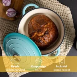 Chefarone Gietijzeren Pan - Braadpan Inclusief Deksel - Geschikt Voor Alle Warmtebronnen - Geëmailleerd Blauw 13 Chefarone Gietijzeren Pan - Braadpan Inclusief Deksel - Geschikt Voor Alle Warmtebronnen - Geëmailleerd Blauw -Eersteklas Kookgereiwinkel 1200x1200 1098