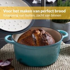 Chefarone Gietijzeren Pan - Braadpan Inclusief Deksel - Geschikt Voor Alle Warmtebronnen - Geëmailleerd Blauw 15 Chefarone Gietijzeren Pan - Braadpan Inclusief Deksel - Geschikt Voor Alle Warmtebronnen - Geëmailleerd Blauw -Eersteklas Kookgereiwinkel 1200x1200 1100