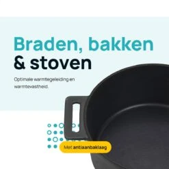 MOA Gietijzeren Braadpan - Inhoud 4,75 Liter - 26CM - Rond - Alle Warmtebronnen - Ook Voor Inductie - Gewicht 5,8 Kg - Zwart - MOAMC26B -Eersteklas Kookgereiwinkel 1200x1200 1108