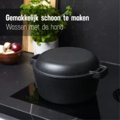 Daumonet Ducasse Gietijzeren Double Use Braadpan - Combi Sudderpan Zwart - 2-in-1 Bak- En Braadpan - PFAS & PFOA Vrij - Rond - Ø 26 Cm - 4,4 Liter - Emaille - Alle Warmtebronnen - Elektrisch - Gas - Halogeen - Inductie - Keramisch 16 Daumonet Ducasse Gietijzeren Double Use Braadpan - Combi Sudderpan Zwart - 2-in-1 Bak- En Braadpan - PFAS & PFOA Vrij - Rond - Ø 26 Cm - 4,4 Liter - Emaille - Alle Warmtebronnen - Elektrisch - Gas - Halogeen - Inductie - Keramisch -Eersteklas Kookgereiwinkel 1200x1200 1169