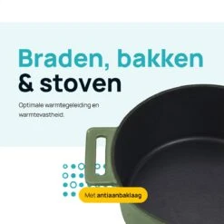 MOA Gietijzeren Braadpan - Inhoud 4,75 Liter - 26CM - Rond - Alle Warmtebronnen - Ook Voor Inductie - Gewicht 5,8 Kg - Olijfgroen - MC26OG 15 MOA Gietijzeren Braadpan - Inhoud 4,75 Liter - 26CM - Rond - Alle Warmtebronnen - Ook Voor Inductie - Gewicht 5,8 Kg - Olijfgroen - MC26OG -Eersteklas Kookgereiwinkel 1200x1200 1175