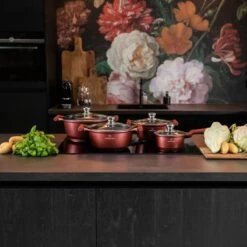 Herenthal Pannenset Inductie - Luxe 10-delige Koekenpan Inductie - Voor Alle Warmtebronnen - Pannen Met Glazen Deksels En Koudgrepen - Burgundy 11 Herenthal Pannenset Inductie - Luxe 10-delige Koekenpan Inductie - Voor Alle Warmtebronnen - Pannen Met Glazen Deksels En Koudgrepen - Burgundy -Eersteklas Kookgereiwinkel 1200x1200 119