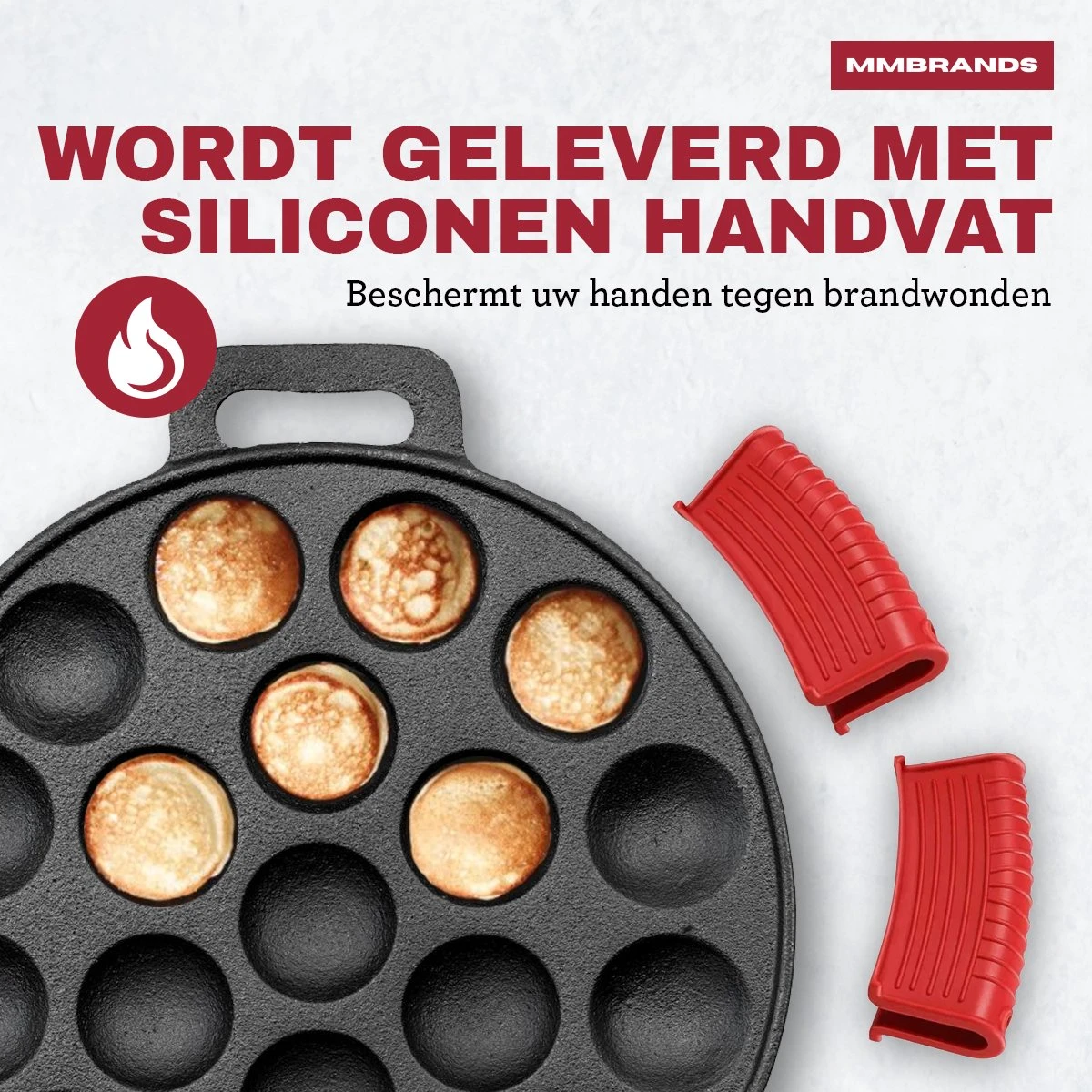 MM Brands Poffertjespan - Poffertjesmaker - Inductie / Oven / BBQ - Inclusief Handvat, Borstel En Vorken 8 MM Brands Poffertjespan - Poffertjesmaker - Inductie / Oven / BBQ - Inclusief Handvat, Borstel En Vorken - Afbeelding 6