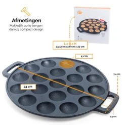 CuisiNoon® Poffertjespan Premium - Complete Poffertjesmaker Set - Inclusief Bakboek -Eersteklas Kookgereiwinkel 1200x1200 1207