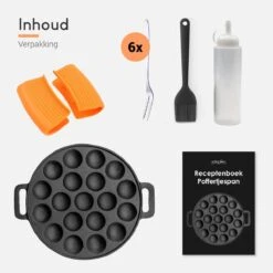 Ocina Poffertjespan – Combo Pack – 19 Poffertjes – Poffertjesmaker – Poffertjespan Inductie – Poffertjespan Electrisch – Gietijzeren Pan - Inclusief Doseerfles, Handvaten, 6x Poffertjesvorken En Invetkwast – Gratis Receptenboek 21 Ocina Poffertjespan – Combo Pack – 19 Poffertjes – Poffertjesmaker – Poffertjespan Inductie – Poffertjespan Electrisch – Gietijzeren Pan - Inclusief Doseerfles, Handvaten, 6x Poffertjesvorken En Invetkwast – Gratis Receptenboek -Eersteklas Kookgereiwinkel 1200x1200 1231