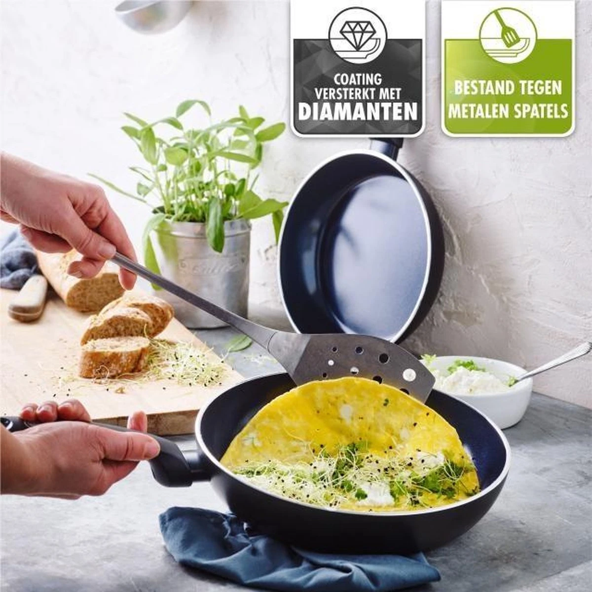 Greenpan Torino Keramische Hapjespan - 28 Cm - Met Glazen Deksel 14 Greenpan Torino Keramische Hapjespan - 28 Cm - Met Glazen Deksel - Afbeelding 12
