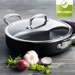 GreenPan Barcelona Infinity Pro Hapjespan Met Deksel 30cm - Zwart - Inductie - PFAS-vrij -Eersteklas Kookgereiwinkel 1200x1200 1268