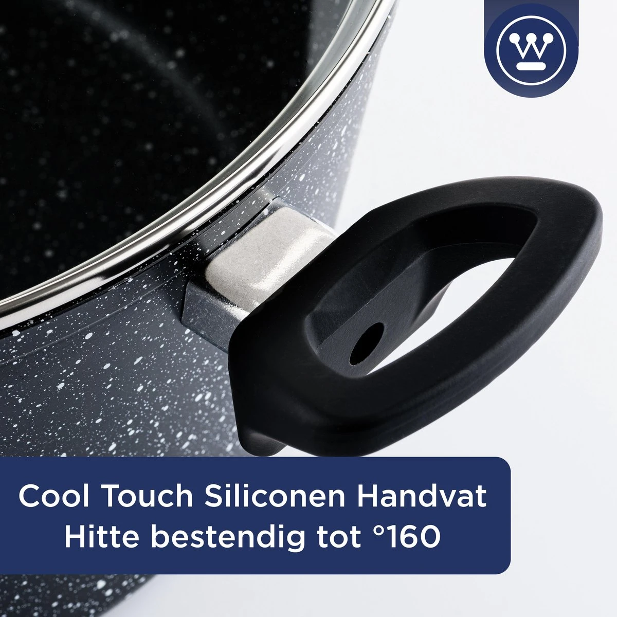 Westinghouse Hapjespan Inductie - Ø 28 Cm - Zwart Marmer - Met Deksel 5 Westinghouse Hapjespan Inductie - Ø 28 Cm - Zwart Marmer - Met Deksel - Afbeelding 3