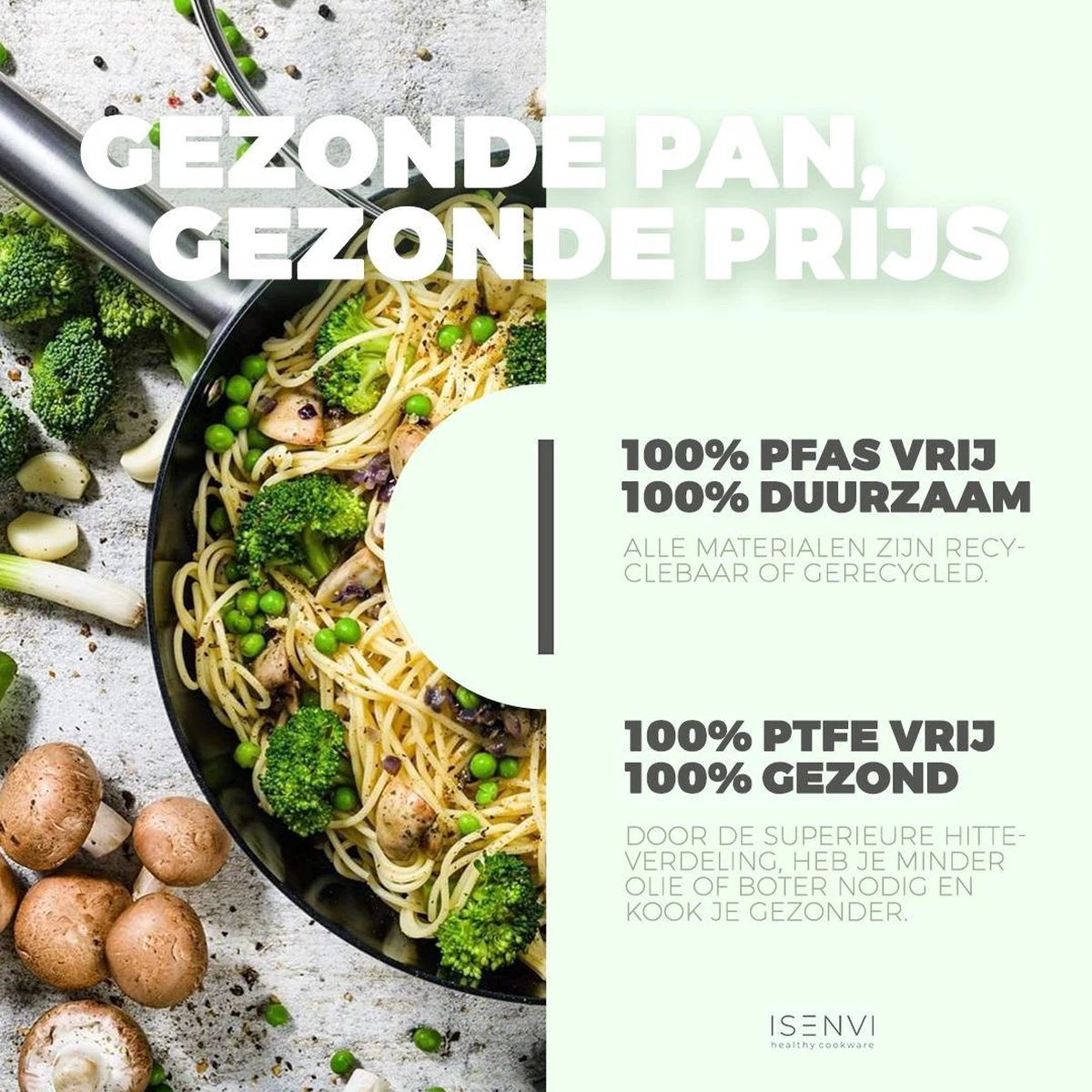 ISENVI Murray Keramische Kookpan 24 CM - RVS Greep 8 ISENVI Murray Keramische Kookpan 24 CM - RVS Greep - Afbeelding 6