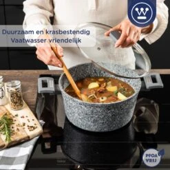 Westinghouse Kookpan/Braadpan Inductie - Ø 28 Cm - Grijs Graniet - Met Deksel - PFOA Vrij 16 Westinghouse Kookpan/Braadpan Inductie - Ø 28 Cm - Grijs Graniet - Met Deksel - PFOA Vrij -Eersteklas Kookgereiwinkel 1200x1200 152