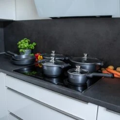 Herenthal Pannenset Inductie - Luxe 10-Delige Pannenset - Kookpotten Voor Alle Warmtebronnen - Kookpan - Pan Inductie Met Glazen Deksels En Koudgrepen - Grijs -Eersteklas Kookgereiwinkel 1200x1200 157