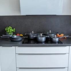Herenthal Pannenset Inductie - Luxe 10-Delige Pannenset - Kookpotten Voor Alle Warmtebronnen - Kookpan - Pan Inductie Met Glazen Deksels En Koudgrepen - Grijs -Eersteklas Kookgereiwinkel 1200x1200 158