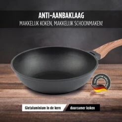 Rosmarino Black Line - Wokpan - Ø30cm - 100% PFAS & PFOA Vrij - Gegoten Aluminium - Non-stick Minerale Coating - Ergonomische Handgreep - Geschikt Voor Alle Warmtebronnen & Vaatwasser 29 Rosmarino Black Line - Wokpan - Ø30cm - 100% PFAS & PFOA Vrij - Gegoten Aluminium - Non-stick Minerale Coating - Ergonomische Handgreep - Geschikt Voor Alle Warmtebronnen & Vaatwasser -Eersteklas Kookgereiwinkel 1200x1200 351