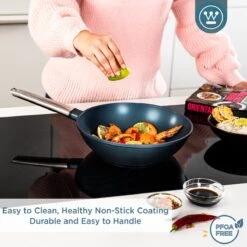 Westinghouse Performance Series - Wokpan Inductie - 28cm Luxe Wok Met Deksel - Blauw - Geschikt Voor Alle Warmtebronnen -Eersteklas Kookgereiwinkel 1200x1200 371