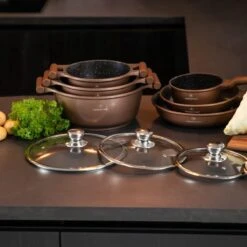 Herenthal Inductie Pannenset- Luxe 10-delige Koekenpannenset - Voor Alle Warmtebronnen - Met Glazen Deksels - Koper 17 Herenthal Inductie Pannenset- Luxe 10-delige Koekenpannenset - Voor Alle Warmtebronnen - Met Glazen Deksels - Koper -Eersteklas Kookgereiwinkel 1200x1200 39