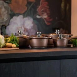 Herenthal Inductie Pannenset- Luxe 10-delige Koekenpannenset - Voor Alle Warmtebronnen - Met Glazen Deksels - Koper 18 Herenthal Inductie Pannenset- Luxe 10-delige Koekenpannenset - Voor Alle Warmtebronnen - Met Glazen Deksels - Koper -Eersteklas Kookgereiwinkel 1200x1200 40