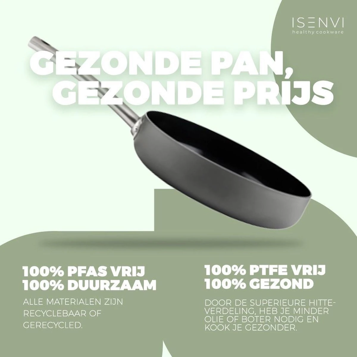 ISENVI Murray Combideal - Keramische Koekenpannen - RVS Grepen 6 ISENVI Murray Combideal - Keramische Koekenpannen - RVS Grepen - Afbeelding 4