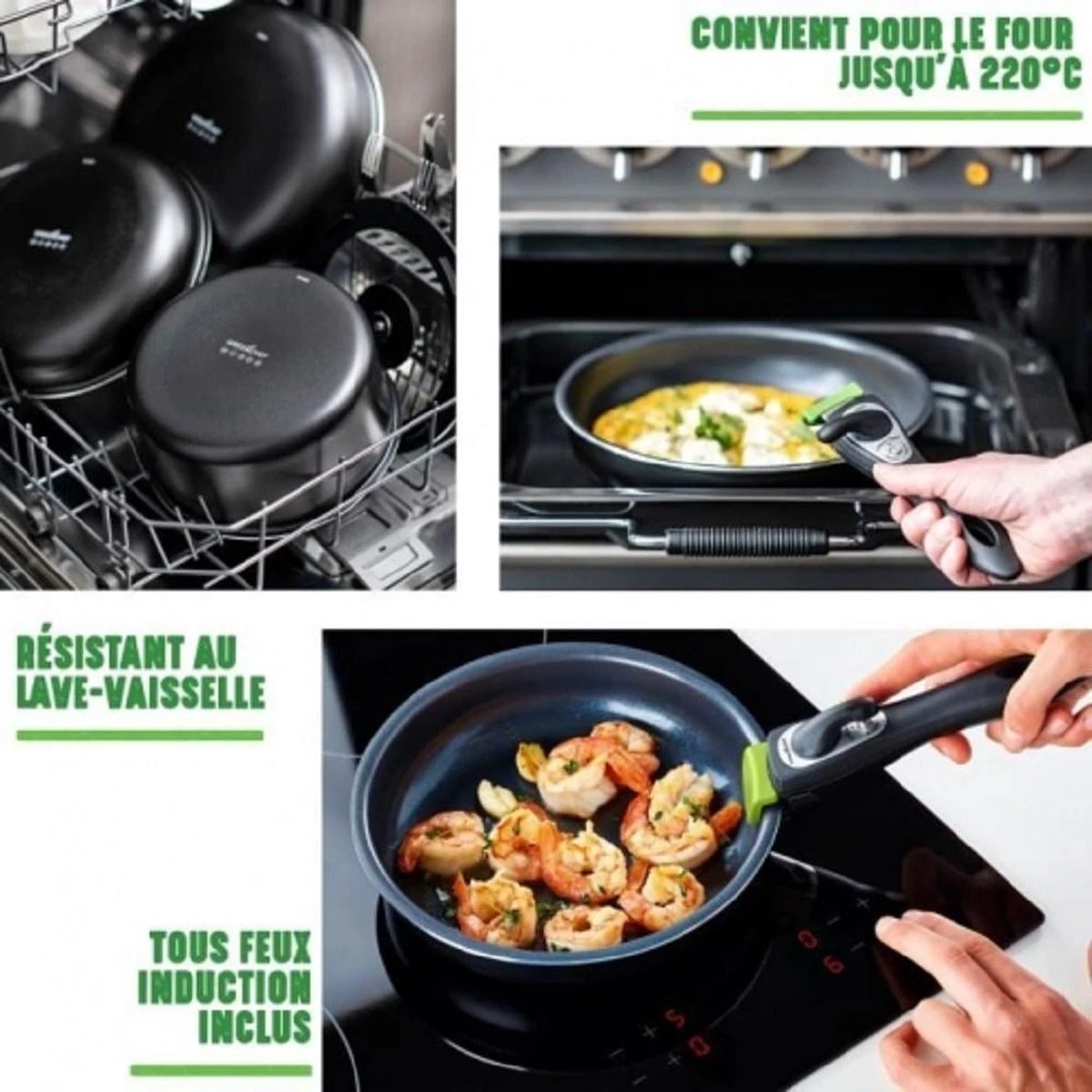 GreenChef Clickpan Pannenset - 8 Delig 5 GreenChef Clickpan Pannenset - 8 Delig - Afbeelding 3