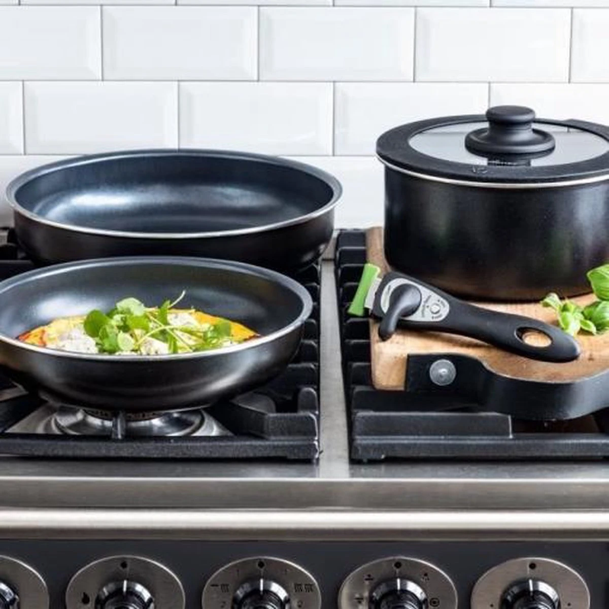 GreenChef Clickpan Pannenset - 8 Delig 7 GreenChef Clickpan Pannenset - 8 Delig - Afbeelding 5