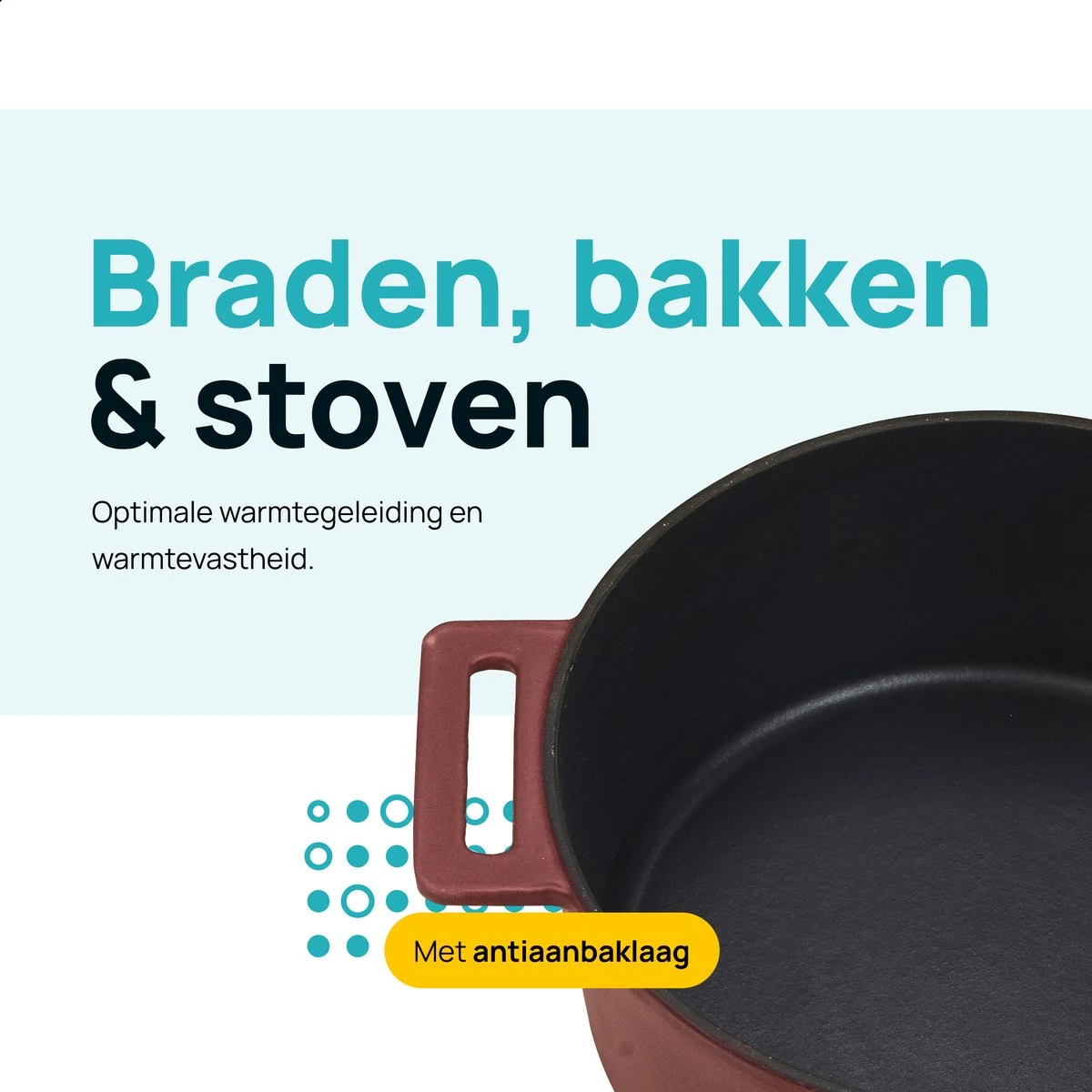 MOA Gietijzeren Braadpan - Inhoud 4,75 Liter - 26CM - Rond - Alle Warmtebronnen - Ook Voor Inductie - Gewicht 5,8 Kg - Bordeaux Rood - MC26BR 6 MOA Gietijzeren Braadpan - Inhoud 4,75 Liter - 26CM - Rond - Alle Warmtebronnen - Ook Voor Inductie - Gewicht 5,8 Kg - Bordeaux Rood - MC26BR - Afbeelding 4